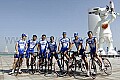 Ronde van Qatar<br />maandag 31 januari 2005<br />1e etappe: Al Khor Corniche - Doha Hyatt Plaza<br />Nick, Davide, Servais, Stefano, Kevin, Tom en Wilfried<br /><br />FOTO: CORVOS